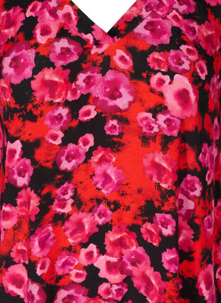 Viscose tunic with floral print, RED FLOWER AOP, Packshot image number 2