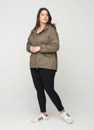 Short jacket with a hood and pockets, Bungee Cord , Model image number 2