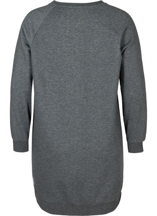 Mottled sweater dress with pockets, Dark Grey Melange, Packshot image number 1