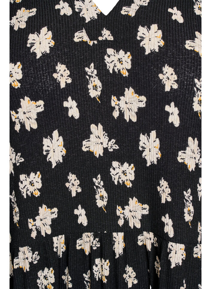 Patterned dress with panels, Black, Packshot image number 2