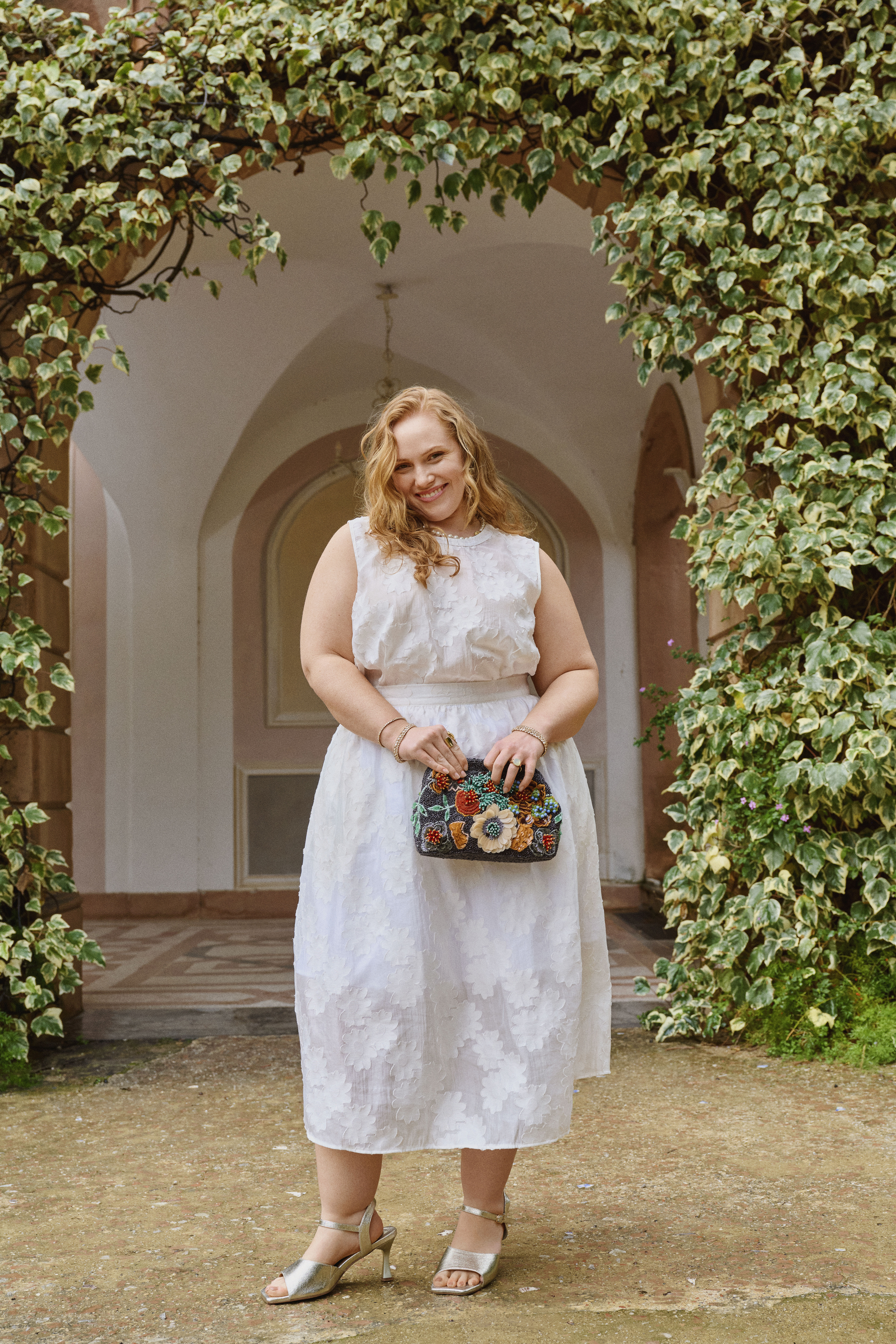 Zizzifashion White floral set, , Model