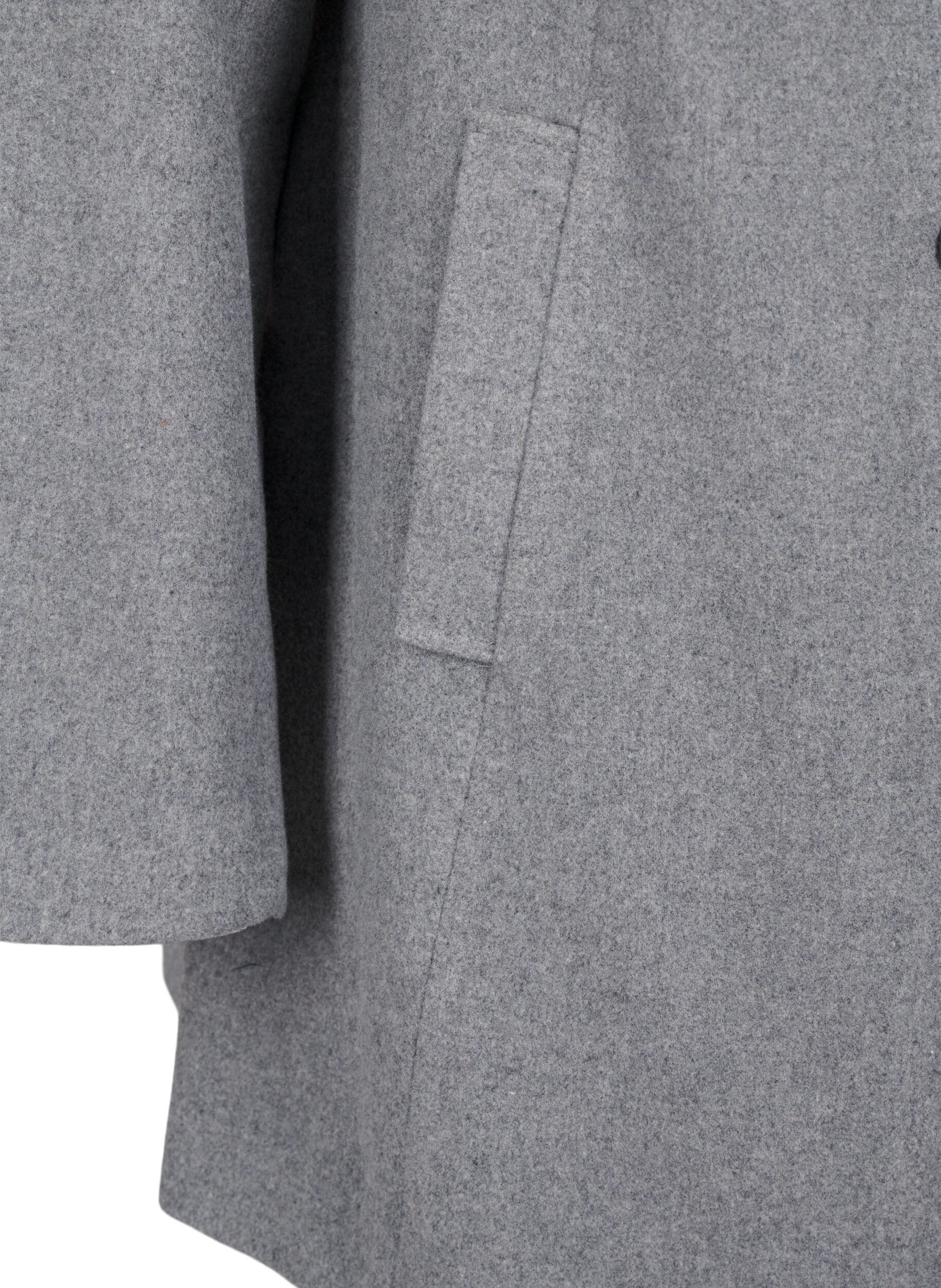 Zizzifashion Short A-line coat, Light Grey Melange, Packshot image number 3