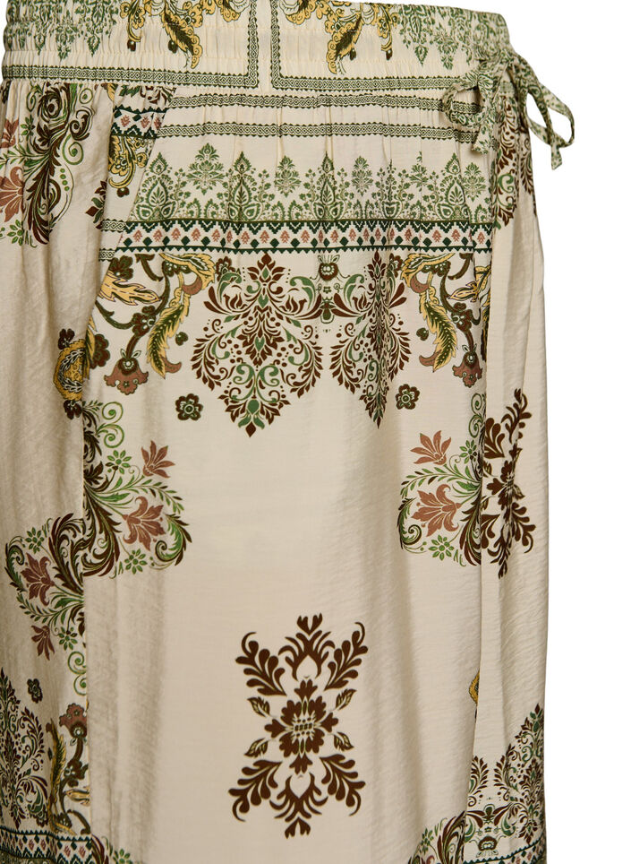 Patterned wide-leg trousers, Green, Packshot image number 2