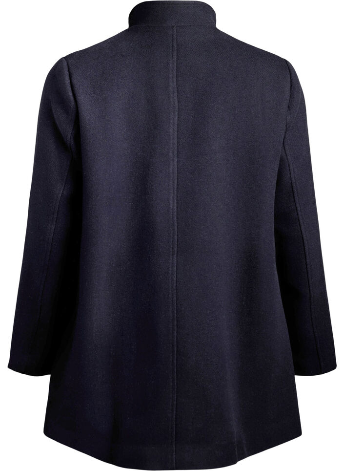 A-line coat with gold buttons, Blue, Packshot image number 1