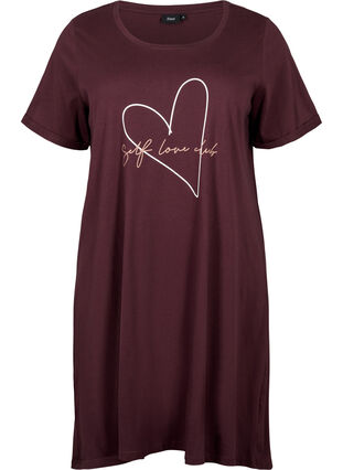 Short-sleeved nightgown in organic cotton (GOTS), Fudge W. Self-Love, Packshot image number 0