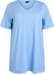 Single colour oversized t-shirt with v-neck, Light Blue, Packshot image number 0
