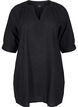 Cotton tunic with a V-neck, Black, Packshot image number 0