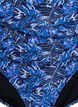 High-waisted bikini bottoms with pattern, Blue, Packshot image number 2