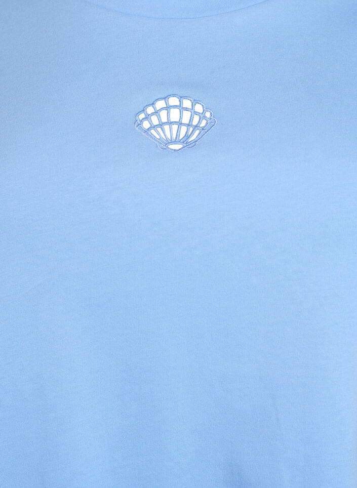 T-shirt with decorative details, Light Blue, Packshot image number 2