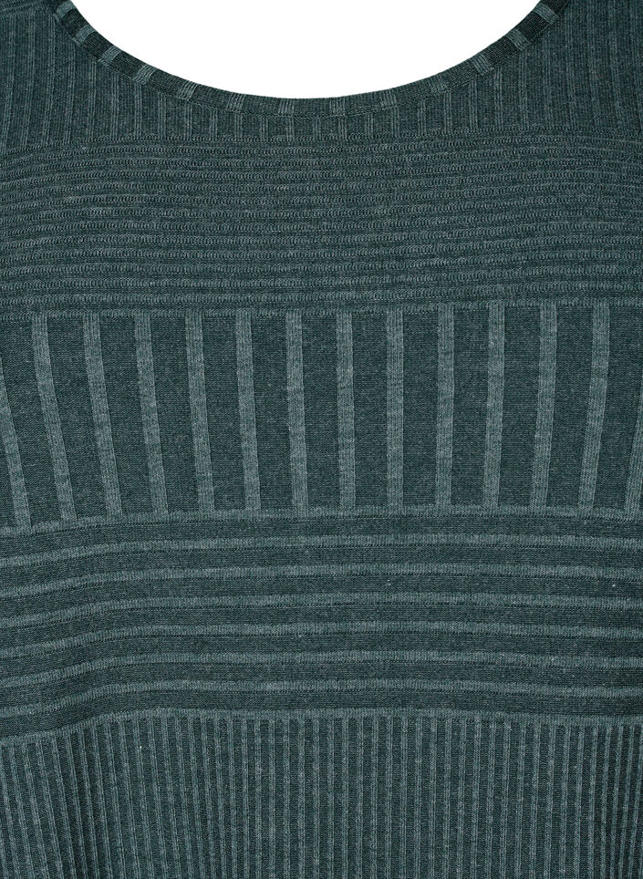 Dress with 3/4 sleeves and striped pattern, Scarab Melange, Packshot image number 2
