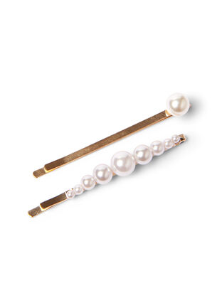 2-pack of hair pins with pearls, Mother Of Pearl, Packshot image number 0