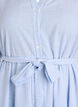 Striped midi dress in cotton with a tie-belt, White, Packshot image number 2