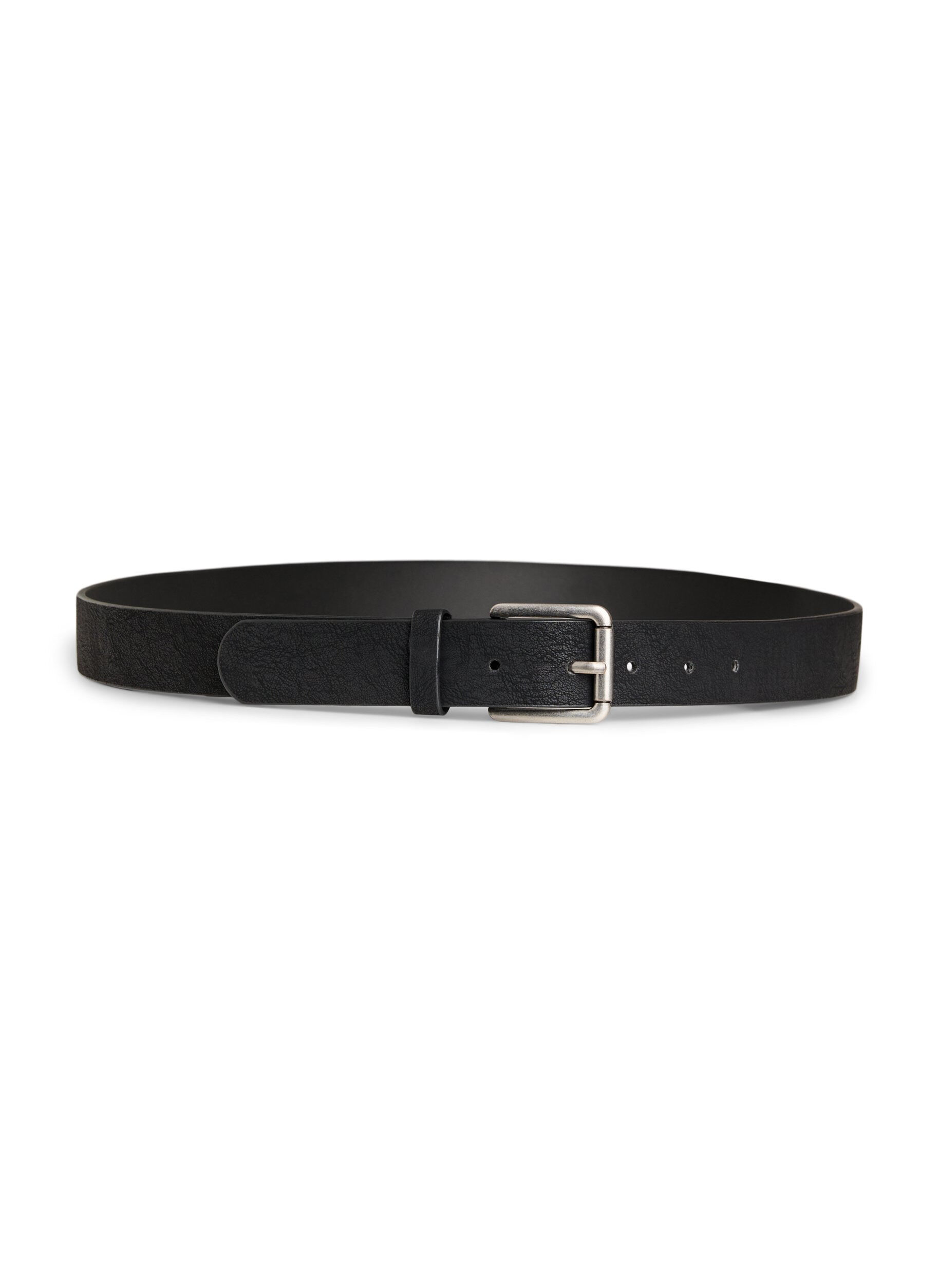 Belt in leather mix with classic buckle