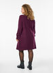 Short knitted dress with a V-shaped textured pattern, Purple, Model image number 2