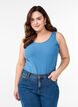 Solid color basic top in cotton, Blue, Model image number 0