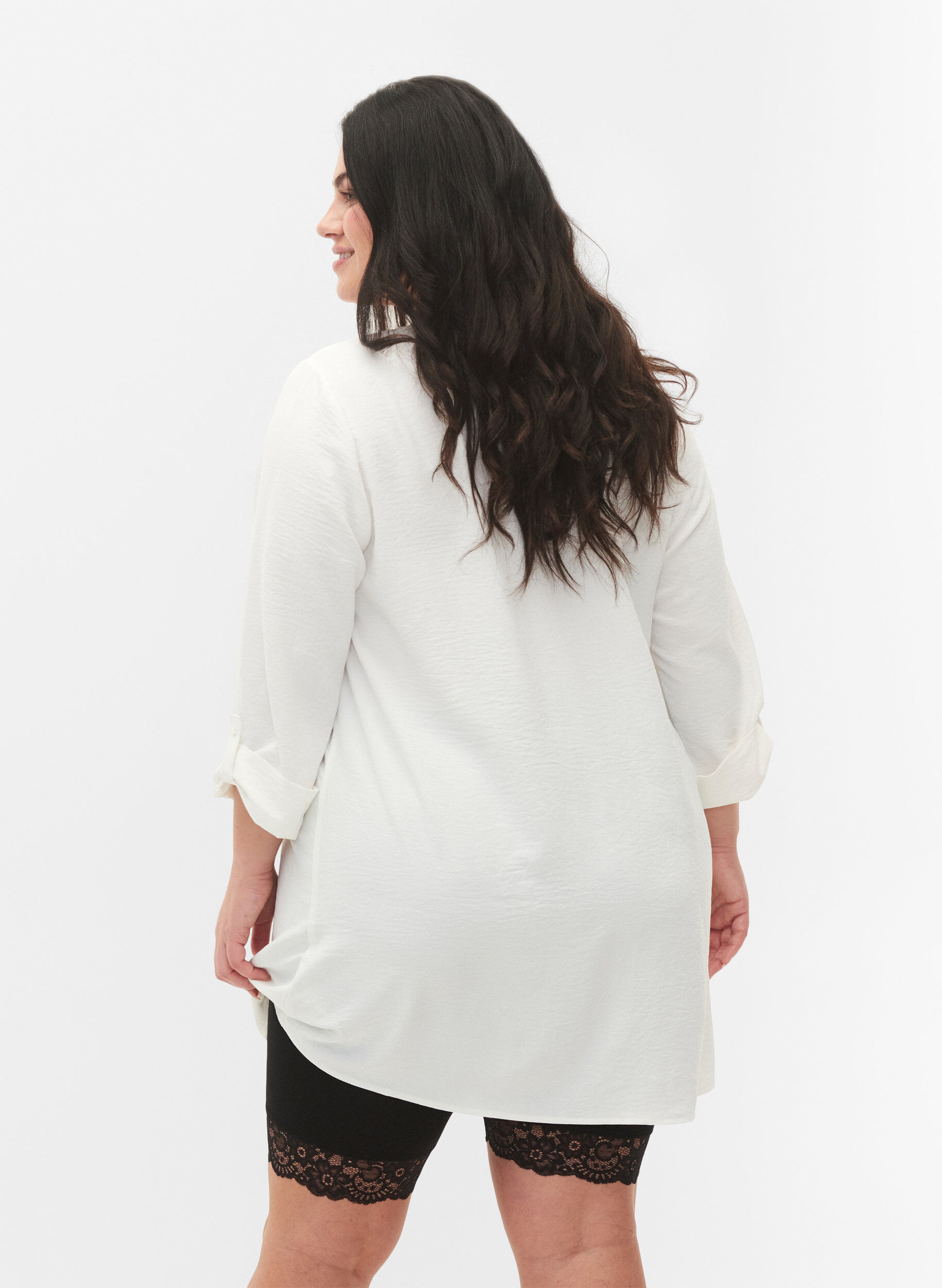 Zizzifashion Cycling shorts with lace trim, Black, Model image number 2