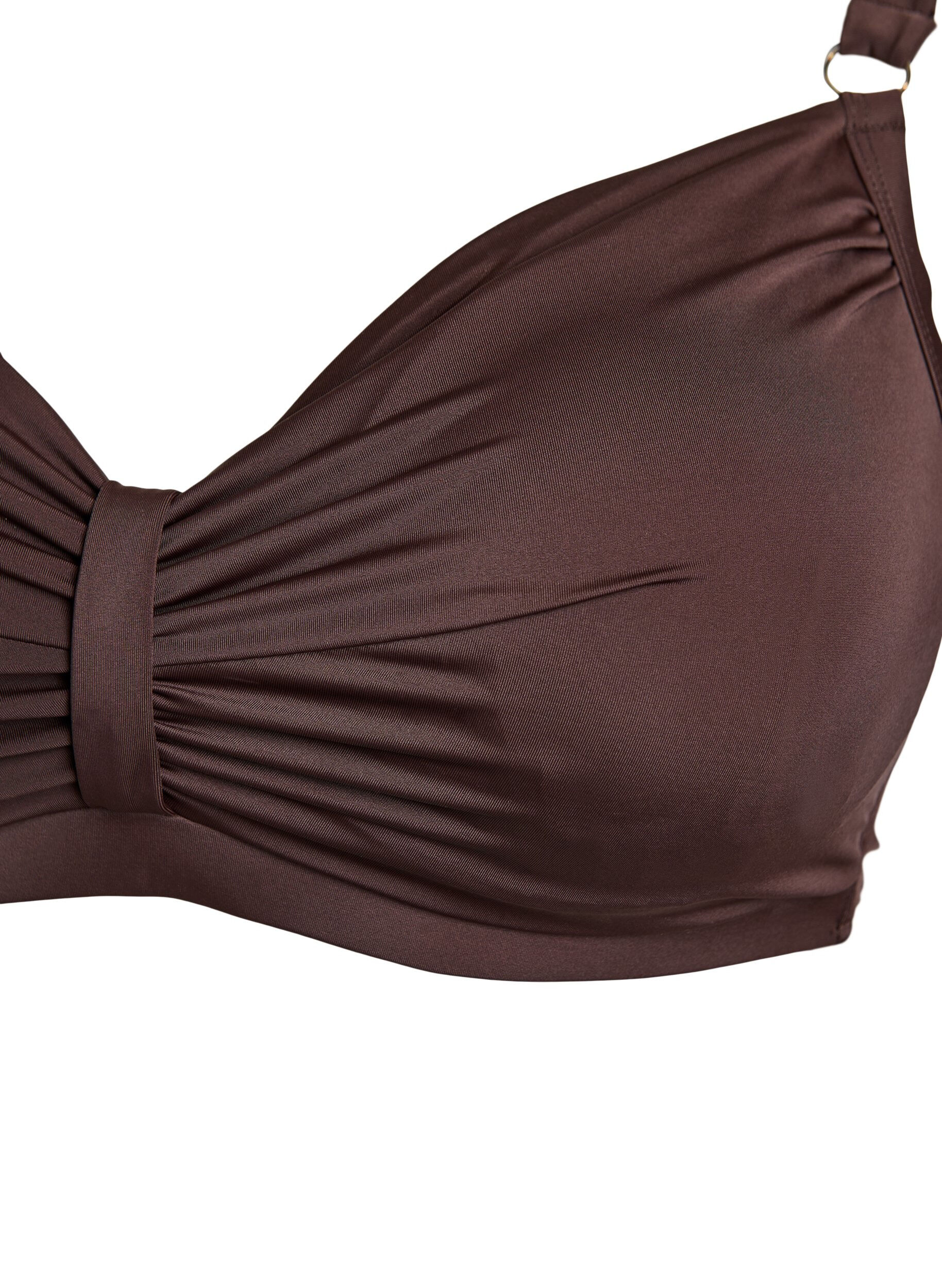 ZizzifashionUnderwire bikini bra with draping, Brown, Packshot image number 2