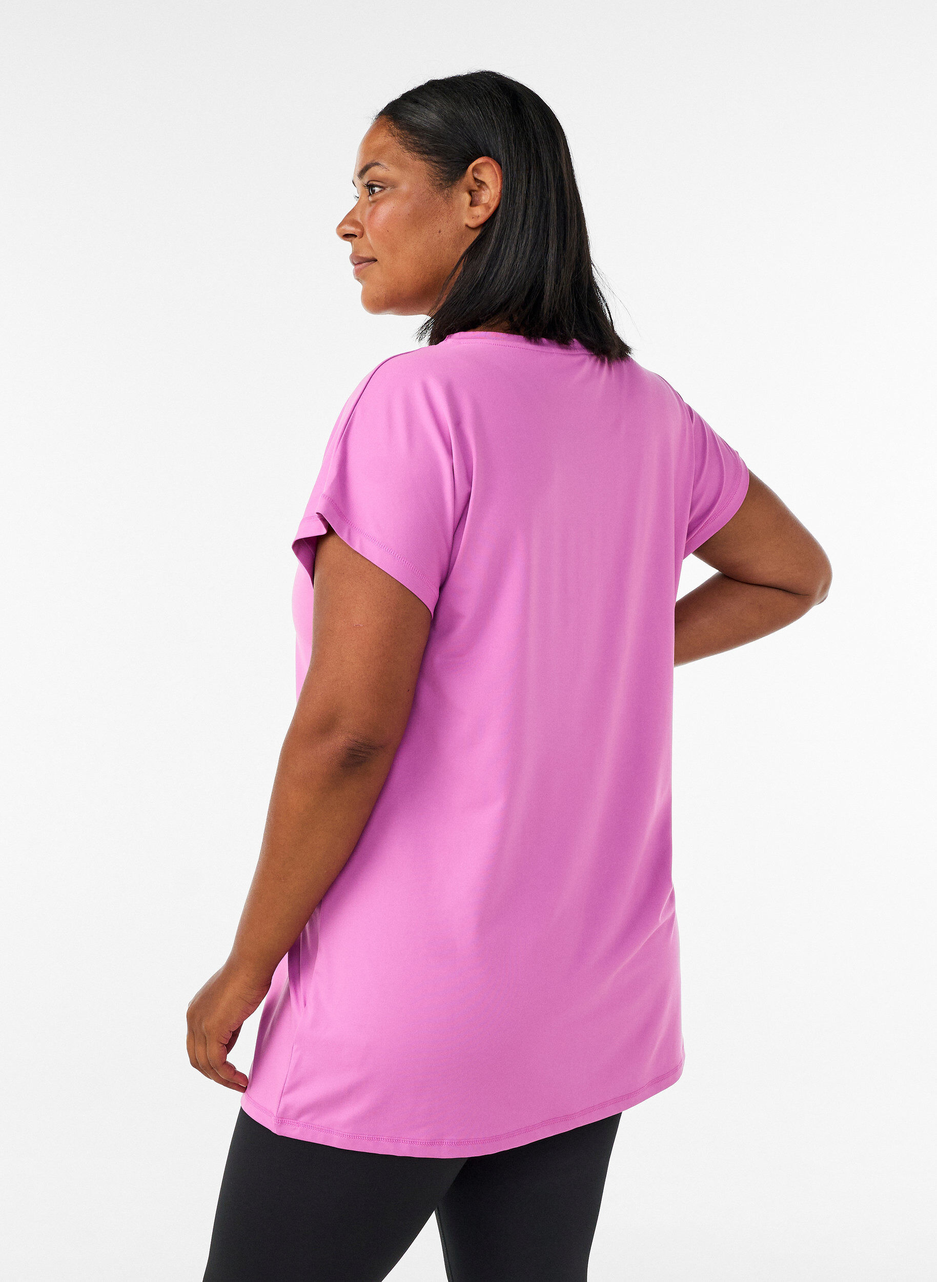 ZizzifashionLong workout T-shirt, Pink, Model image number 2