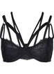Underwired bra with string details, Black, Packshot image number 0