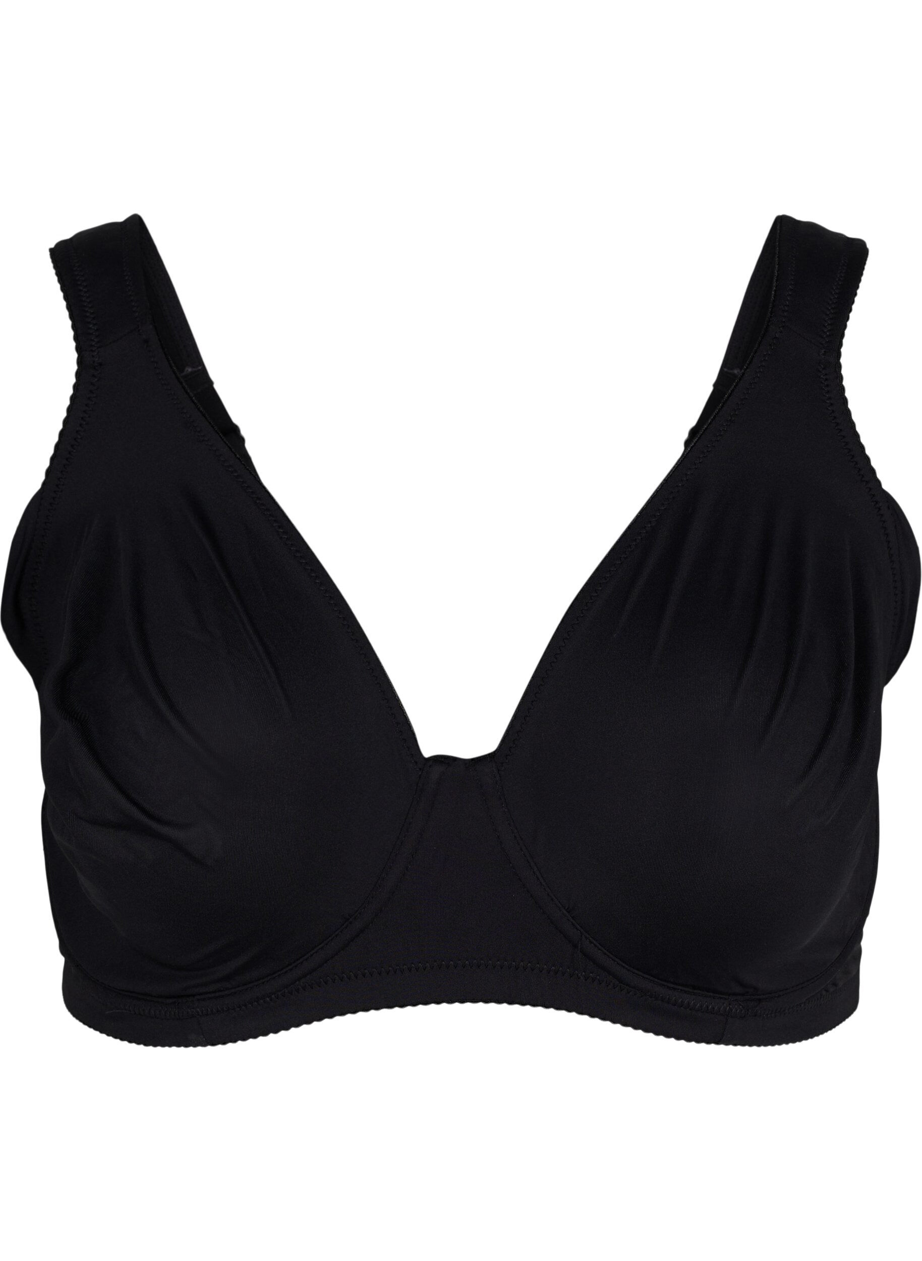 Zizzifashion Plain-coloured underwired bra, Black, Packshot image number 0