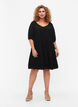 A-shaped short dress with a V-neck, Black, Model image number 2