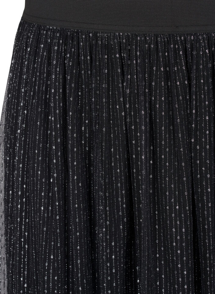 Mesh skirt with glitter, Black, Packshot image number 2
