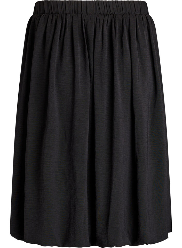 Mid-length balloon skirt with an elastic waistband, Black, Packshot image number 0