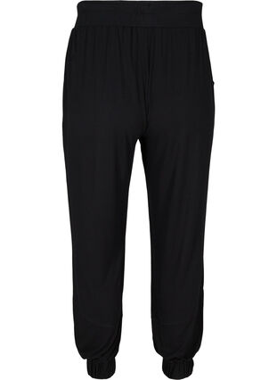Loose viscose gym trousers, Black, Packshot image number 1