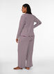 Striped pyjama bottoms with a high waist and wide legs, Red, Model image number 1