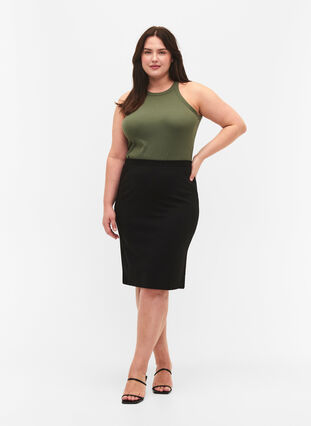 Solid coloured close-fitting skirt, Black, Model image number 3