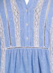 Short dress with lace ribbons and A-line shape, Blue, Packshot image number 2