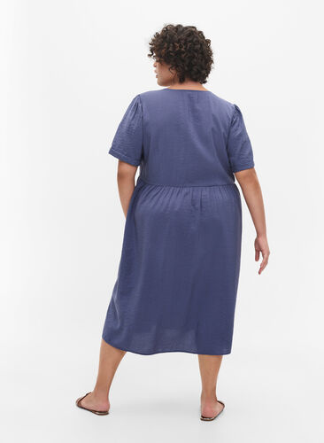 Short sleeve dress with buttons and pockets, Nightshadow Blue, Model image number 1