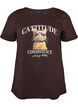Cotton T-shirt with front print, Brown, Packshot image number 0