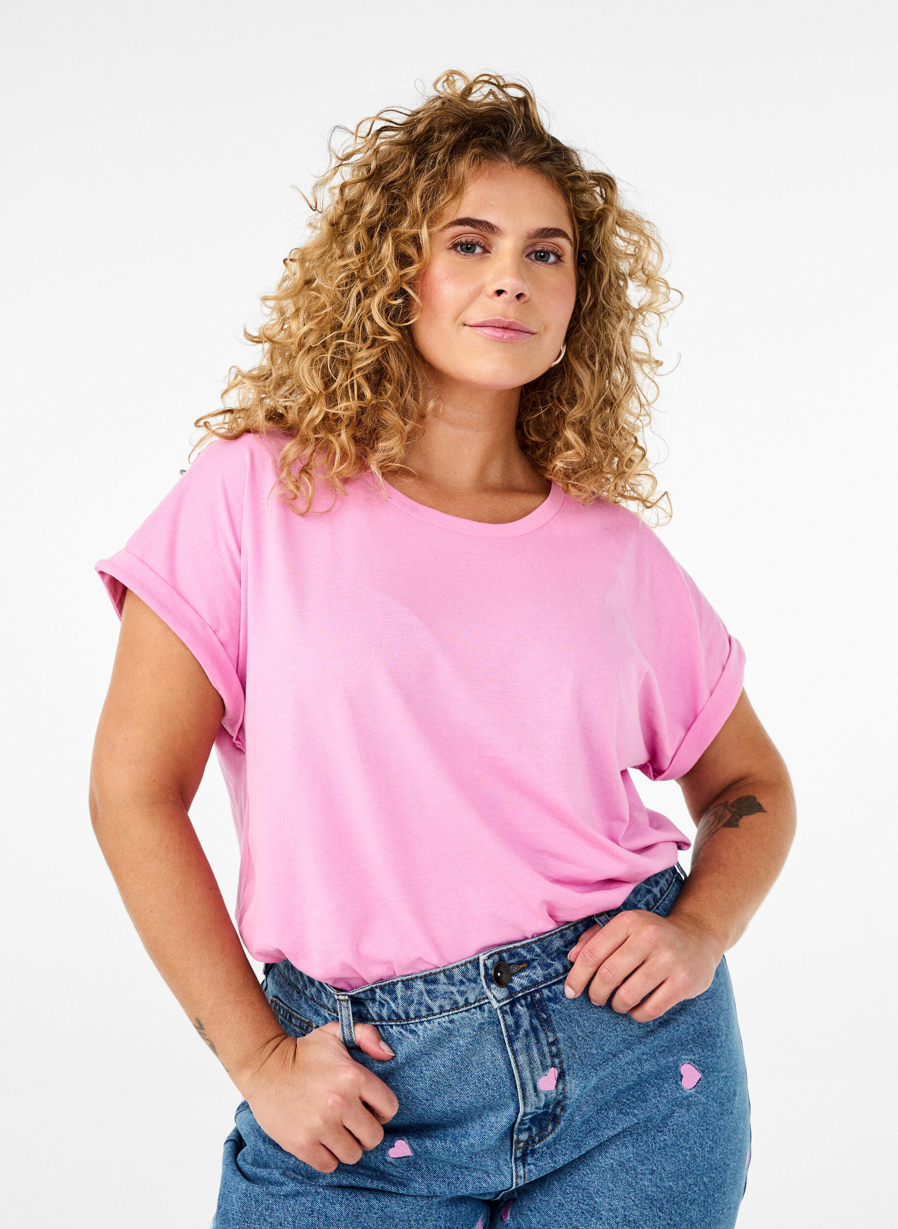 Zizzifashion 2-pack short-sleeved t-shirts, Pink, Model image number 0