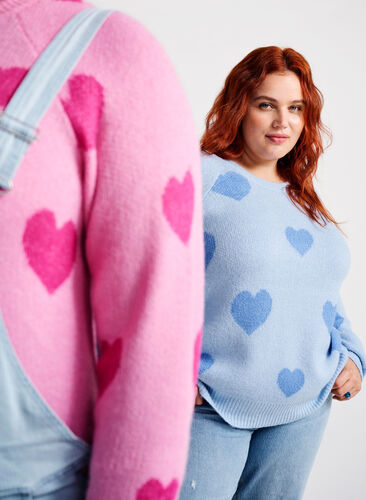 Pullover with hearts, Ch. Blue/Blue Bonnet, Image image number 0