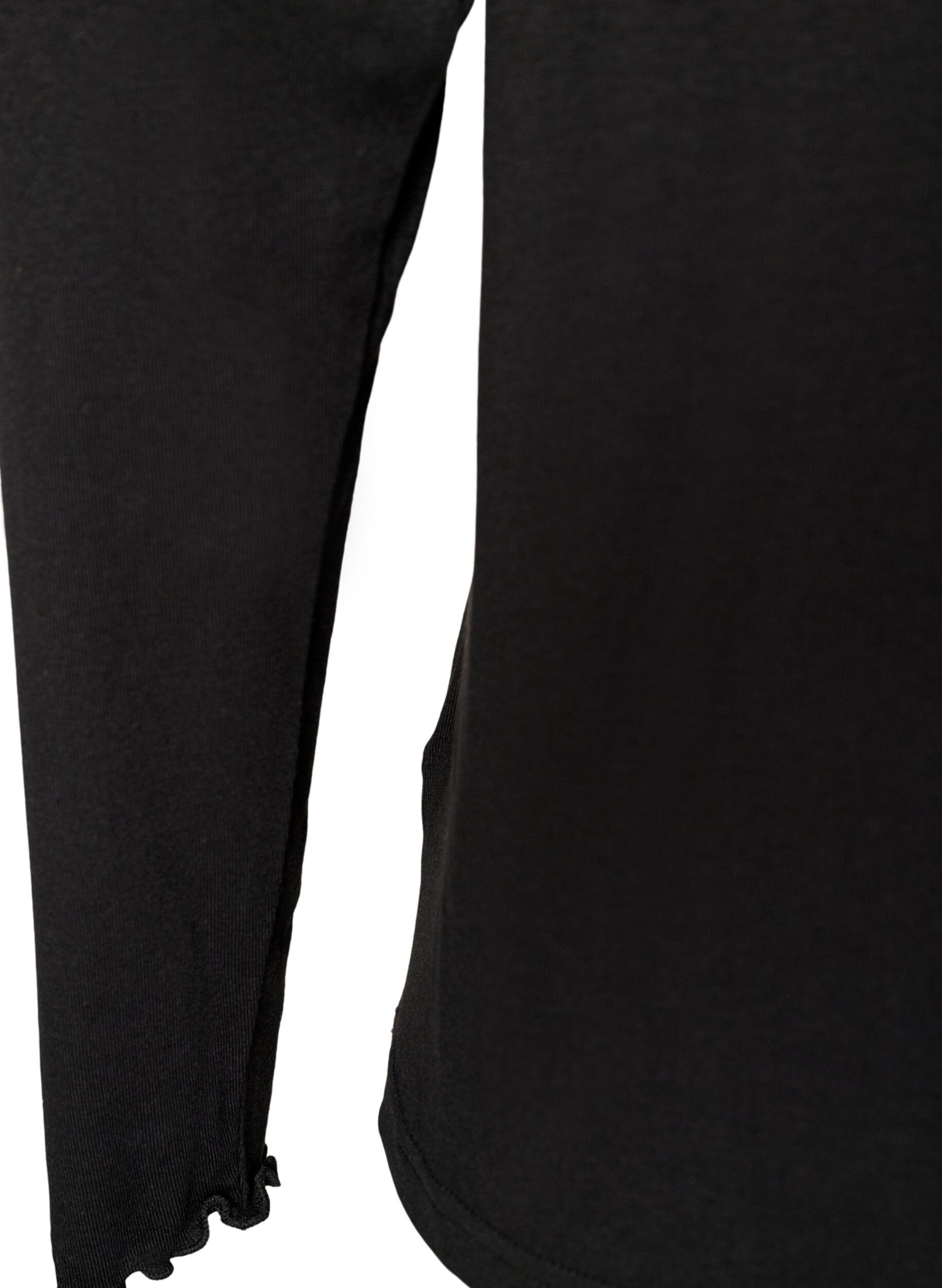 ZizzifashionViscose night top with long sleeves, Black, Packshot image number 3