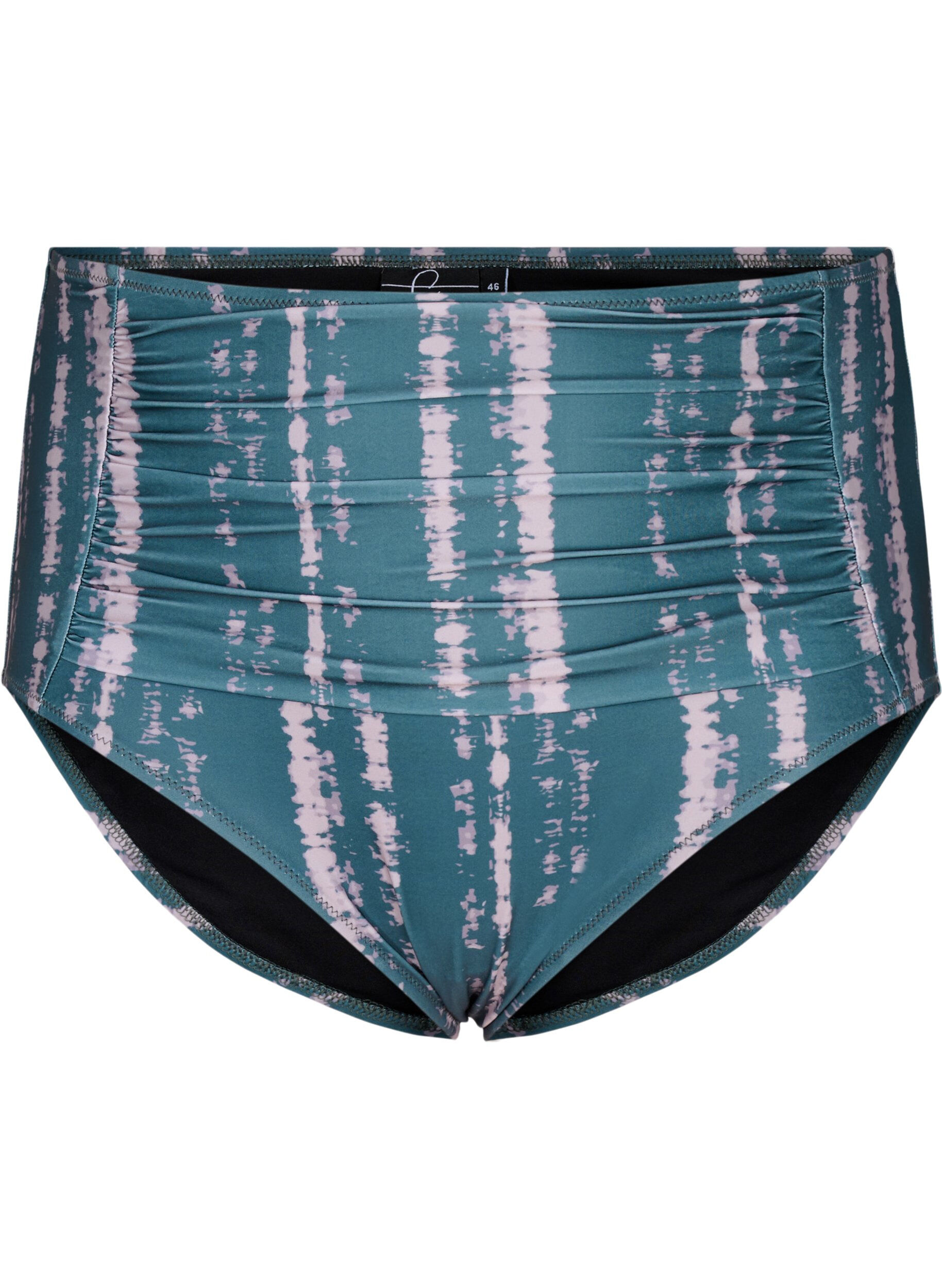 Zizzifashion Extra high-waisted bikini bottom with print, Green, Packshot image number 0