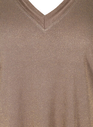 Sparkly V-neck t-shirt, Golden, Packshot image number 2