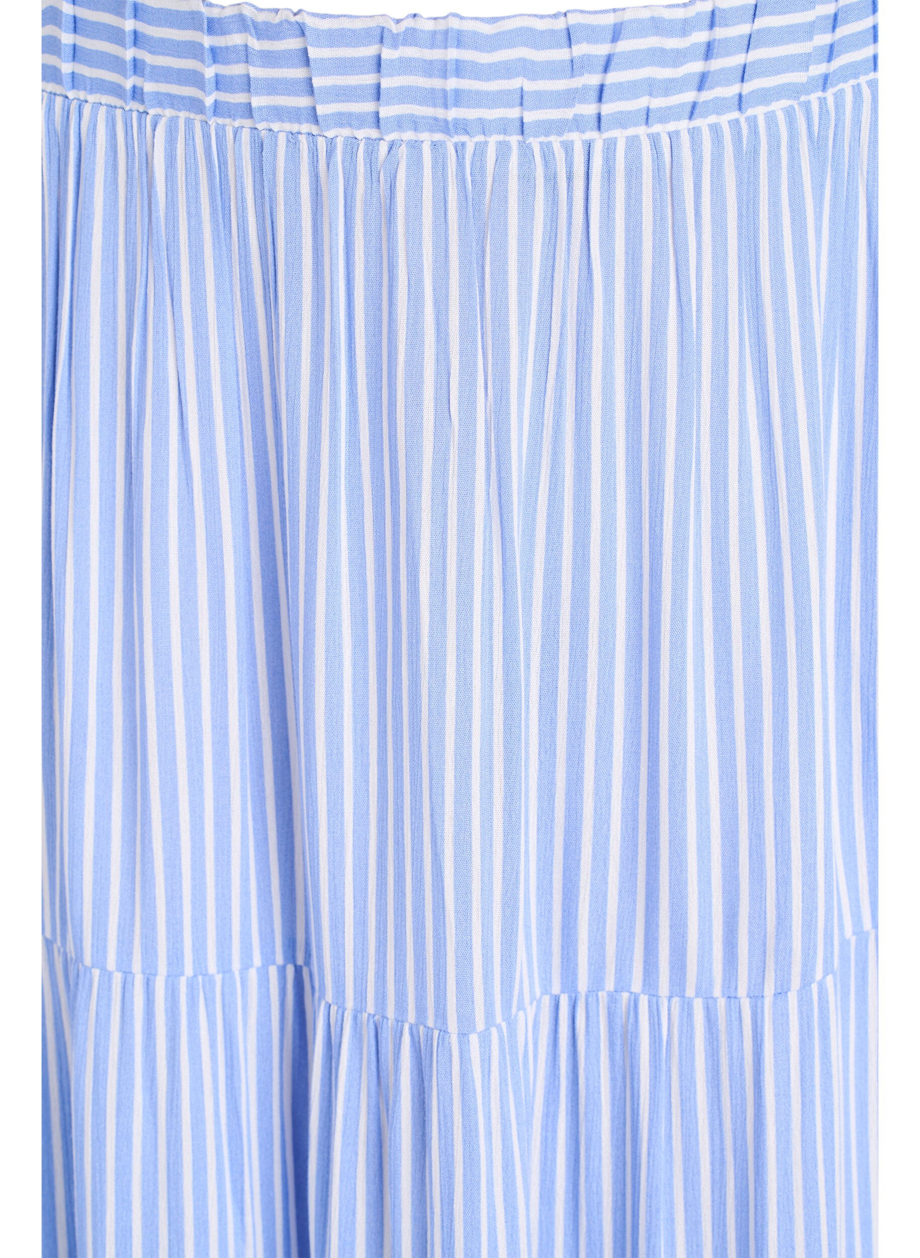 Zizzifashion Long skirt with elasticated waist, Light Blue, Packshot image number 2