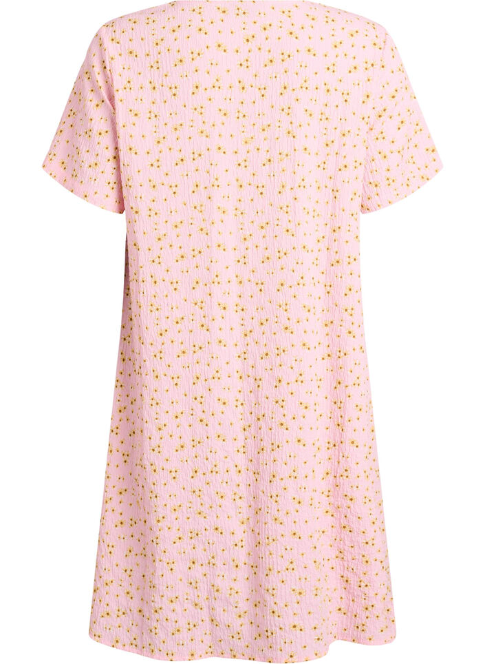 FLASH - Short-sleeved dress with V-neck, Rose, Packshot image number 1