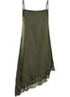 Satin dress with lace and an asymmetrical hem, Green, Packshot image number 1