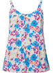 Floral strap top in viscose, Multi Flower AOP, Packshot image number 0