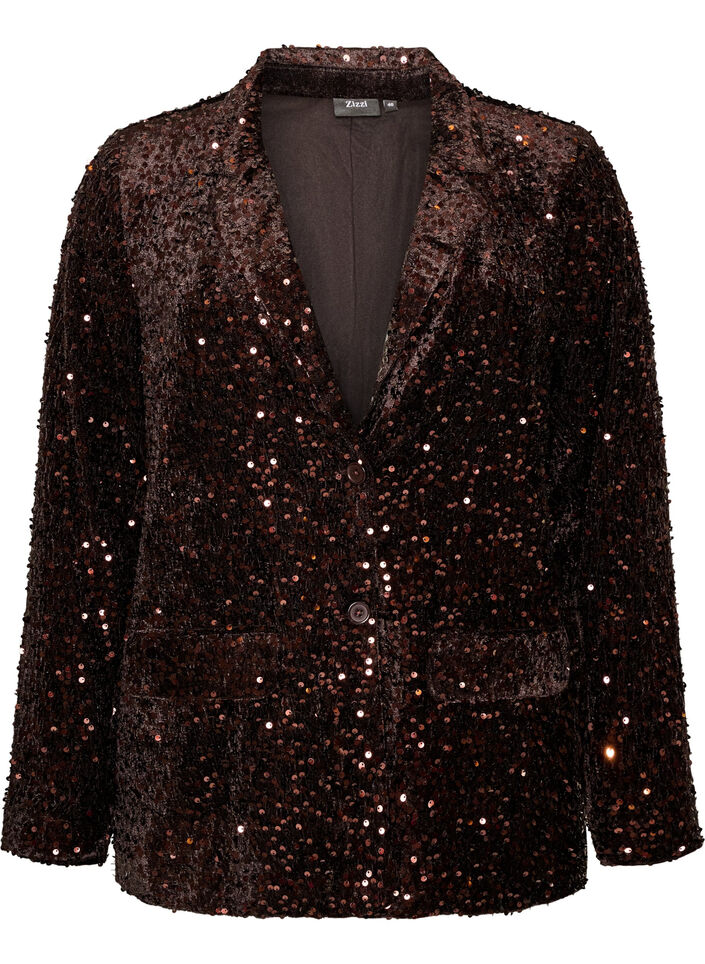 Sequin blazer, Brown, Packshot