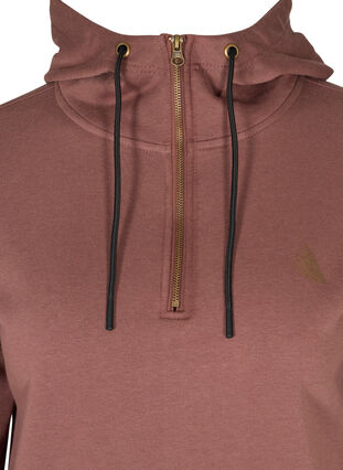 Sweatshirt with a hood and zip, Marron, Packshot image number 2
