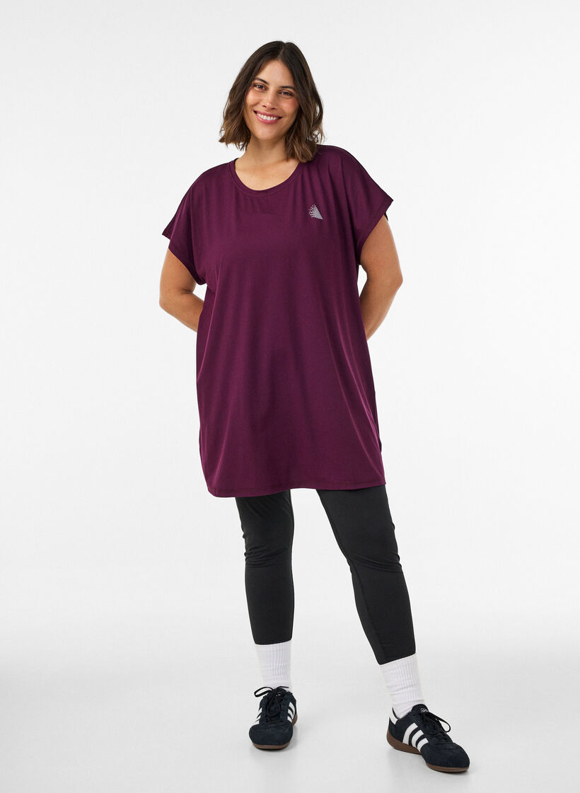Long training t-shirt, Purple, Model image number 1