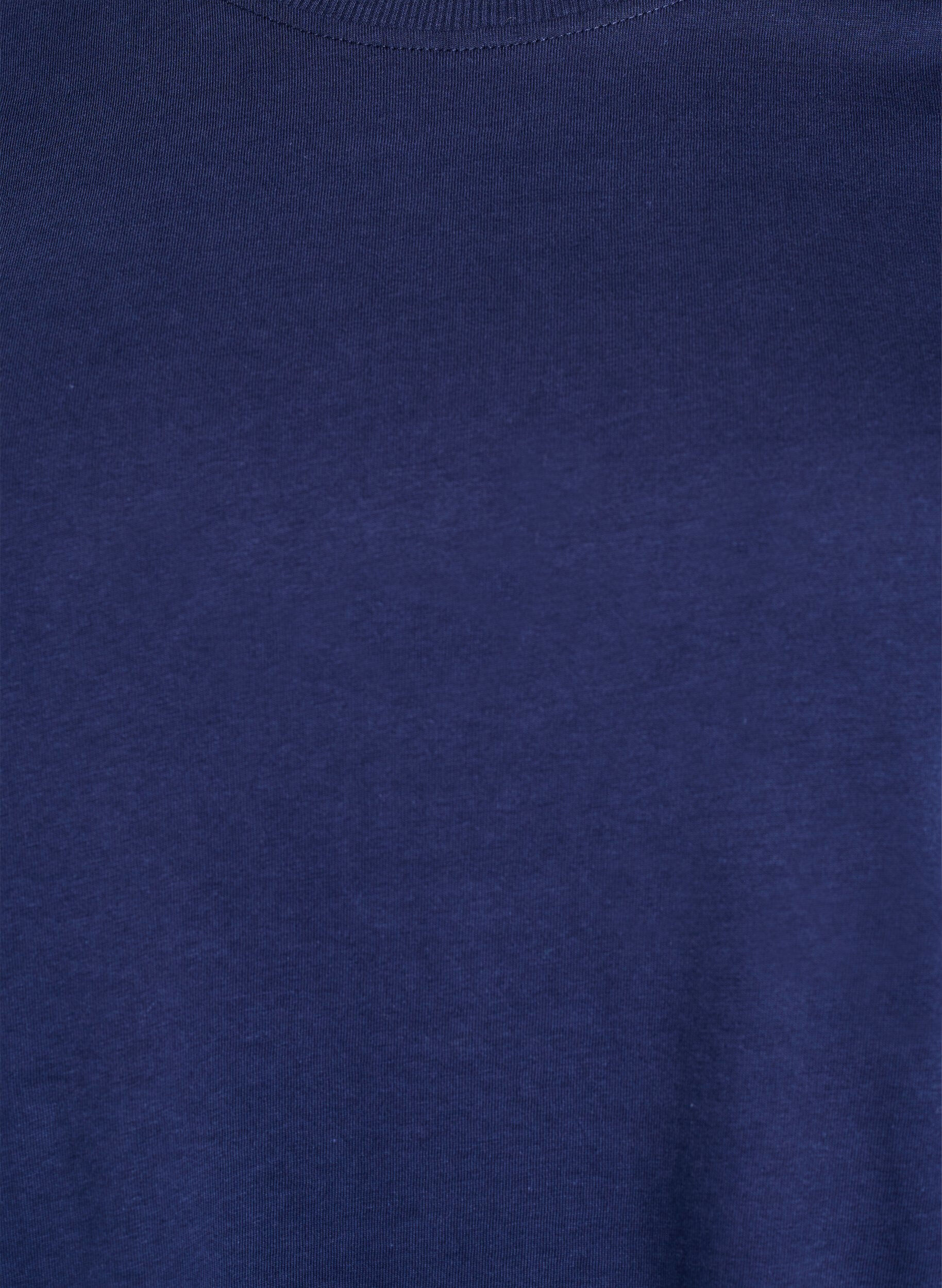 Zizzifashion Basic cotton T-shirt with round neck, Blue, Packshot image number 2