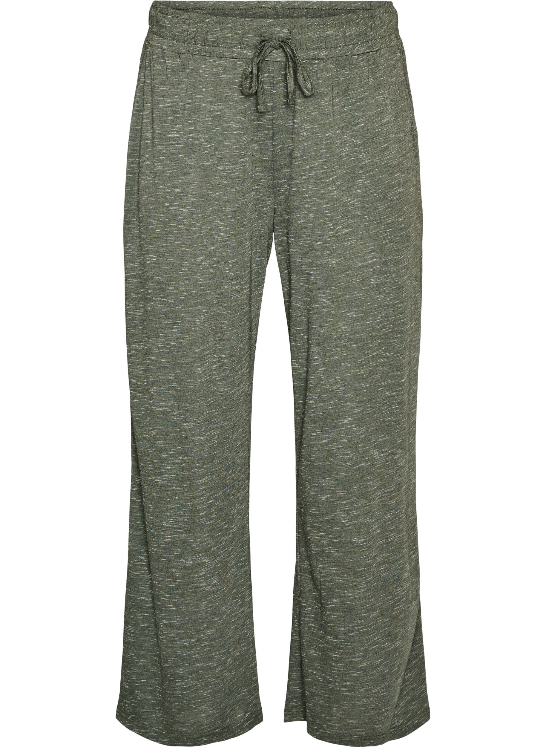 ZizzifashionJersey trousers with wide legs and pockets, Green, Packshot image number 0