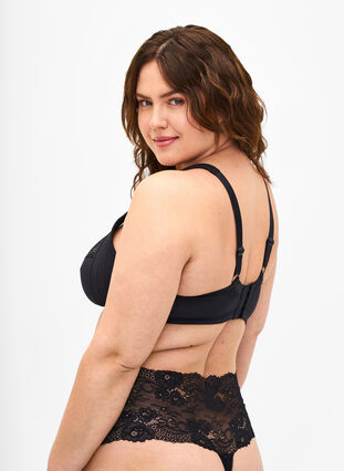 Full cover bra with padded straps, Black, Model image number 1