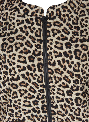 Printed bomber jacket with leopard print, Oyster Grey AOP, Packshot image number 2
