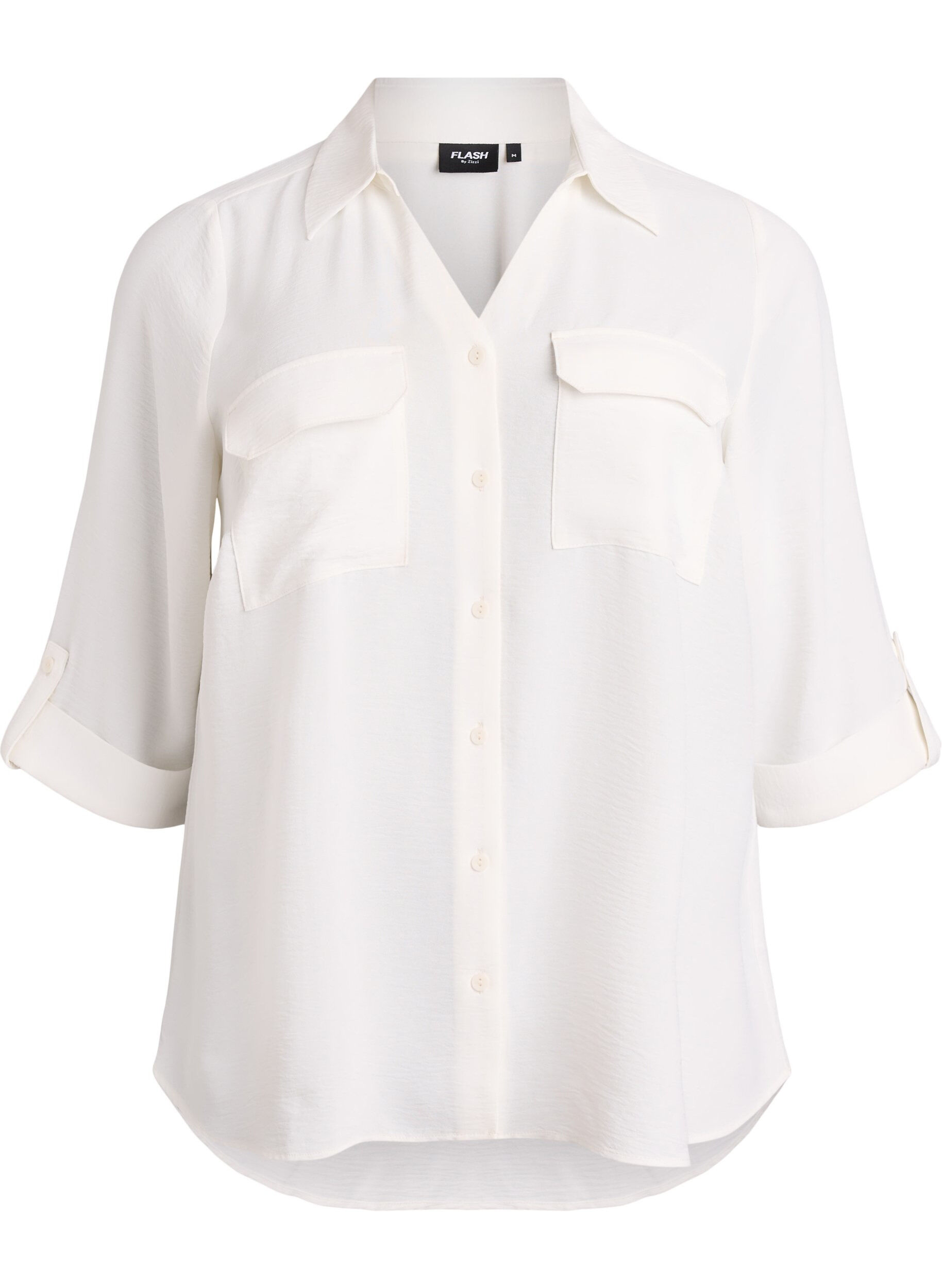 FLASH - Shirt with chest pockets and 3/4 sleeves